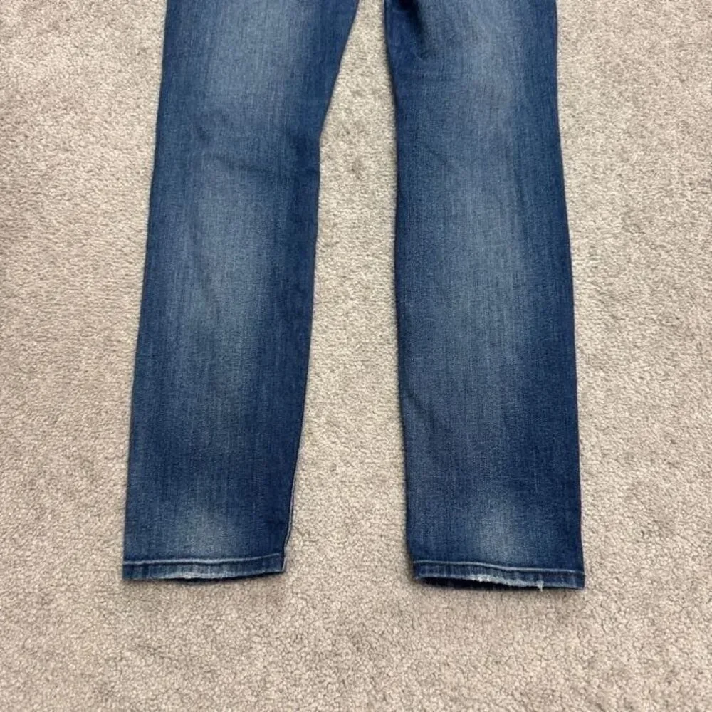 7 For All Mankind The Ankle Skinny Distressed Denim Jeans Womens 28 Blue Stretch